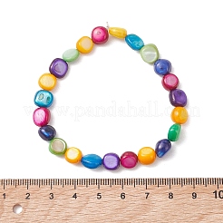 Dehnbare Armbänder aus gefärbten Naturmuschelperlen für Damen&nbsp;BJEW-JB13582