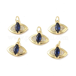 Латунь micro pave морской синий кубический цирконий charmss&nbsp;KK-E068-VF351