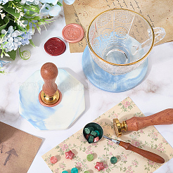 2 шт. 2-х стилевые фарфоровые подставки под чашки с мраморным узором&nbsp;AJEW-CP0009-18B