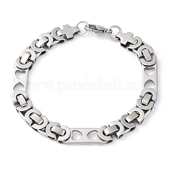 201 браслет-цепочка из нержавеющей стали с византийским узором BJEW-B078-154P