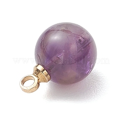 Круглые подвески из натурального аметиста&nbsp;PALLOY-JF04778