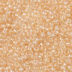 TOHOラウンドシードビーズ  日本製シードビーズ  （794)内側カラーabクリスタル/アプリコット裏地  8/0  3mm  穴：1mm  約222PCS /ボトル  10 G /ボトル&nbsp;SEED-JPTR08-0794