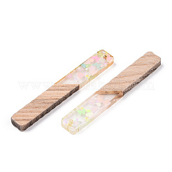 Большие подвески из прозрачной смолы и белого дерева RESI-N039-26