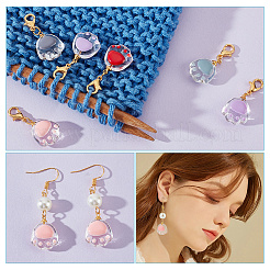 Маркеры-подвески из прозрачной стеклянной эмали HJEW-AB00418