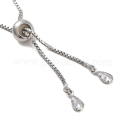 Изготовление прямоугольного браслета-слайдера из латуни с прозрачным кубическим цирконием&nbsp;BJEW-U005-01P