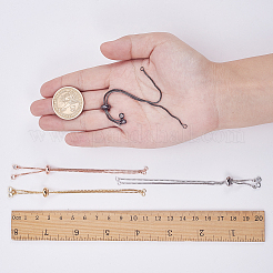 Creazione di braccialetti scorrevoli a catena in ottone placcato a cremagliera&nbsp;KK-SC0001-10-RS