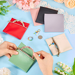 6 шт. 6 цвета искусственной кожи сумки для хранения ювелирных изделий на молнии&nbsp;ABAG-TA0001-66B