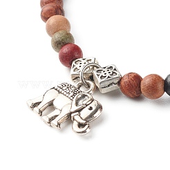 Braccialetti elasticizzati con perle di legno naturale&nbsp;BJEW-JB06628