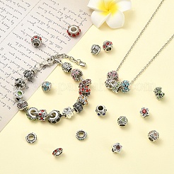 40 шт. 8 стиля сплава горный хрусталь европейские бусины&nbsp;MPDL-YW0001-04