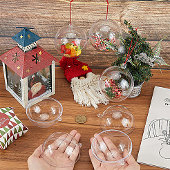 10 шт. прозрачных акриловых елочных шаров-подвесок&nbsp;DIY-CP0013-38B