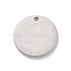 変色しない304ステンレススチールペンダント  目でフラットラウンド  ステンレス鋼色  15x1.5mm  穴：1mm&nbsp;STAS-E169-05P