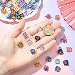 1 нить гальванизированных прозрачных стеклянных бусин&nbsp;EGLA-YW0005-53