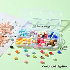 8 цвет непрозрачных матовых акриловых бусин&nbsp;MACR-CJ0001-79