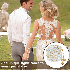 Сплав с пластиковой жемчужной лентой свадебная веревка для свадьбы&nbsp;HJEW-OC00271