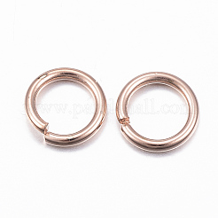 304ステンレススチールオープン丸カン  ラウンド  ローズゴールド  8x1.2mm  内径：6mm&nbsp;STAS-H558-02RG