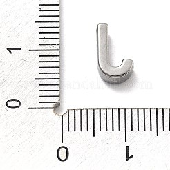 304ステンレススチールチャーム  レターチャーム  文字J  9.5x6x3mm  穴：1.6mm&nbsp;STAS-R138-07P-J