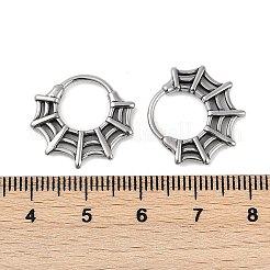 Серьги-кольца из хирургической нержавеющей стали 316 в виде паутины EJEW-G416-40AS