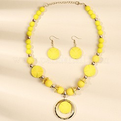 Комплекты из плоских круглых акриловых подвесок и серег-подвесок FS-WGD2FC2-01