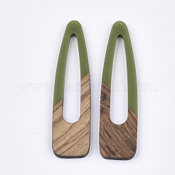 Grands pendentifs en résine et bois de noyer&nbsp;RESI-S358-99B