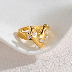 Verstellbare Fingerringe aus Edelstahl 304 mit Kunststoffperlen&nbsp;WGC0E81-04