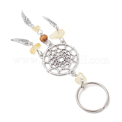 Брелки из натурального цитрина и деревянных бусин KEYC-JKC01279