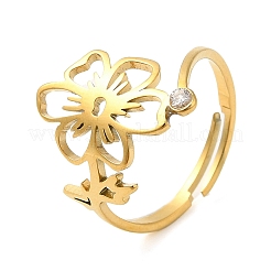 Нержавеющая сталь 304 с регулируемыми кольцами из кубического циркония RJEW-K245-48K-G