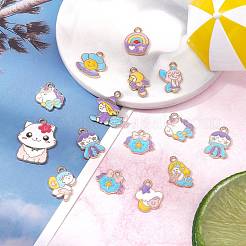 Подвески из сплава эмали 24шт 12 стиля&nbsp;ENAM-SZ0004-11