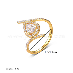 Элегантное серебряное кольцо с каплей воды из циркония S925 для ежедневного ношения у женщин KY4653-3