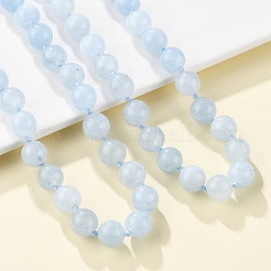 Натуральный аквамарин бисера ожерелья NJEW-S404-19