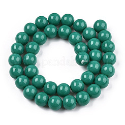 Chapelets de perles en verre opaque de couleur unie&nbsp;X-GLAA-T032-P10mm-12