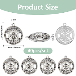 40 шт. подвески из полого сплава в тибетском стиле&nbsp;TIBEP-FH0001-29AS