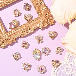 2 шт. 2-х цветные латунные микрофибровые бусины из кубического циркония&nbsp;KK-YW0003-04