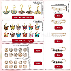 Pendentifs en alliage émaillé et broche épingle de sûreté en alliage&nbsp;AJEW-SP0002-04