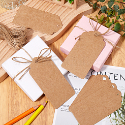 200 шт. прямоугольные подарочные бирки из крафт-бумаги CDIS-SP0001-13