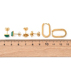 Комплект из серег-гвоздиков и колец из нержавеющей стали 304 для женщин EJEW-U063-06B-G