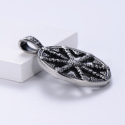 Ожерелья с подвеской Viking Compass в стиле панк-стрит из нержавеющей стали 304 для мужчин JN8027