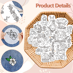 4インチのスティックとステッチの刺繍模様11.6x8.2枚。  不織布水溶性刺繍安定剤  動物  297x210 MMM&nbsp;DIY-WH0455-191