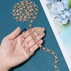 Taschenketten aus Zinklegierung mit strukturierter Oberfläche und runden Ringgliedern&nbsp;DIY-PH0036-44