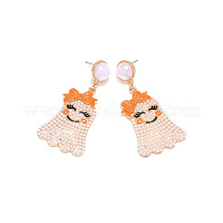 Серьги-гвоздики из цинкового сплава с эмалью FS-WGAD302-01