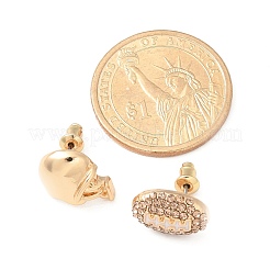 Pendientes de tuerca de circonio cúbico con micro pave de latón&nbsp;EJEW-Z080-03G-04
