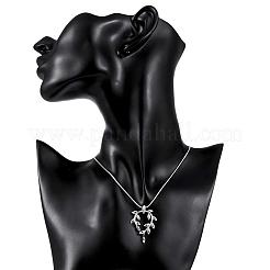 Colliers de pendentif de branche de chaîne de serpent en laiton plaqué couleur argent populaire de mode&nbsp;NJEW-BB01574