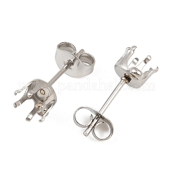 Плоская круглая фурнитура для сережек-гвоздиков из нержавеющей стали 304 STAS-D389-04D-P