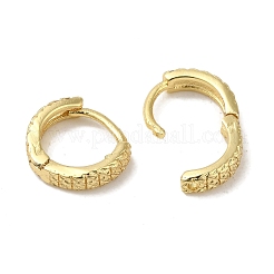 女性用テクスチャー加工真鍮フープピアス  ゴールドカラー  10.5x3.5mm&nbsp;EJEW-C097-06E-G