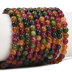 Бусины из натурального зеленого нефрита с имитацией турмалина&nbsp;G-B046-08D-4mm