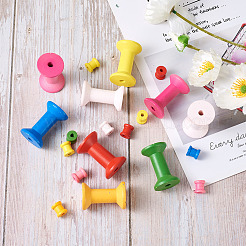 Окрашенные деревянные пустые катушки для проволоки WOOD-TA0001-53