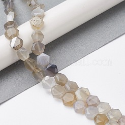 Серые натуральные бусины из агата  G-K359-C11-01