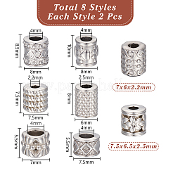 16 шт. 8 стиля бусин из нержавеющей стали 304 STAS-UN0060-60
