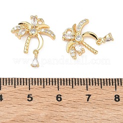 Латунные микропаве прозрачные подвески с фианитом&nbsp;KK-T080-22G