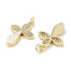 Латунные микропаве прозрачные подвески с фианитом KK-L213-029G