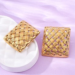 Серьги-гвоздики из плетеной нержавеющей стали 304&nbsp;EJEW-R027-04G-01